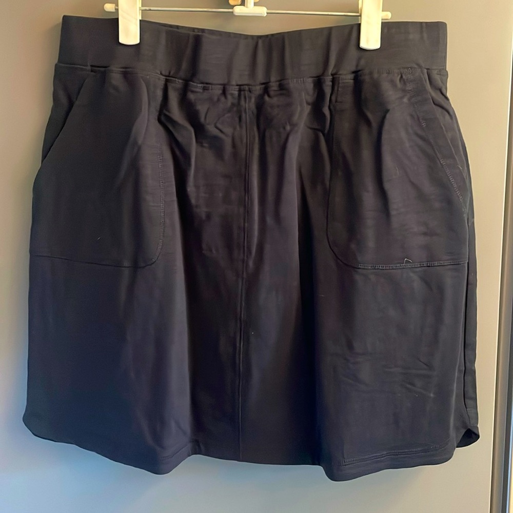 EUC Denim & Co. Beach Quick Dry‎ Woven Swim Skort with pockets Black Size Large